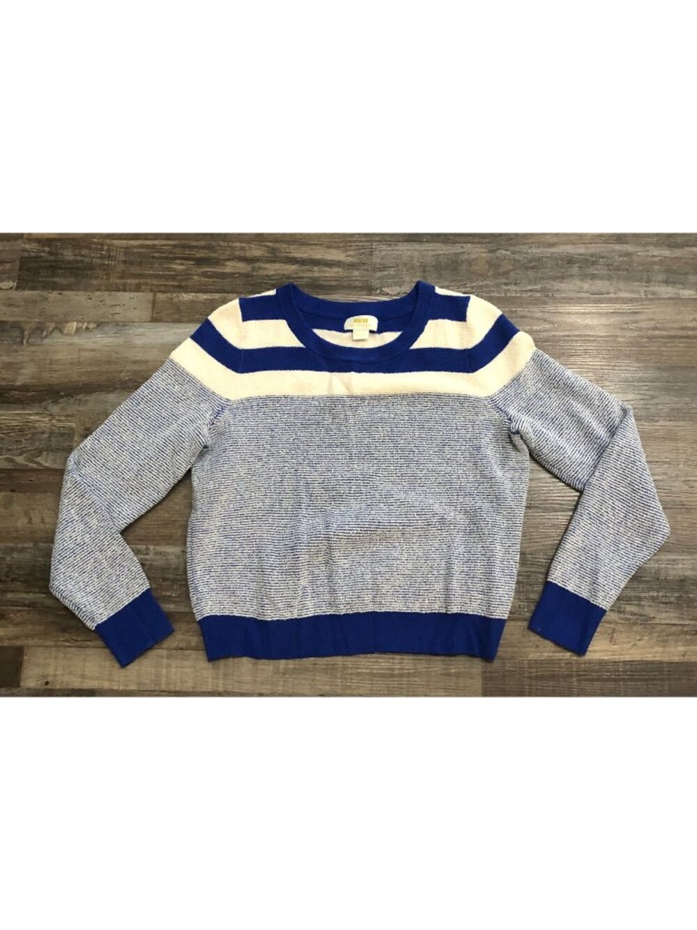 Anthropologie Maeve Paulina Striped Sweater Womens Medium Blue & Cream